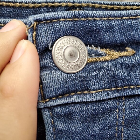 Levis Jeans Womens 29 Blue 725 High Rise Bootcut Stretch Denim Casual Fit - Picture 15 of 16